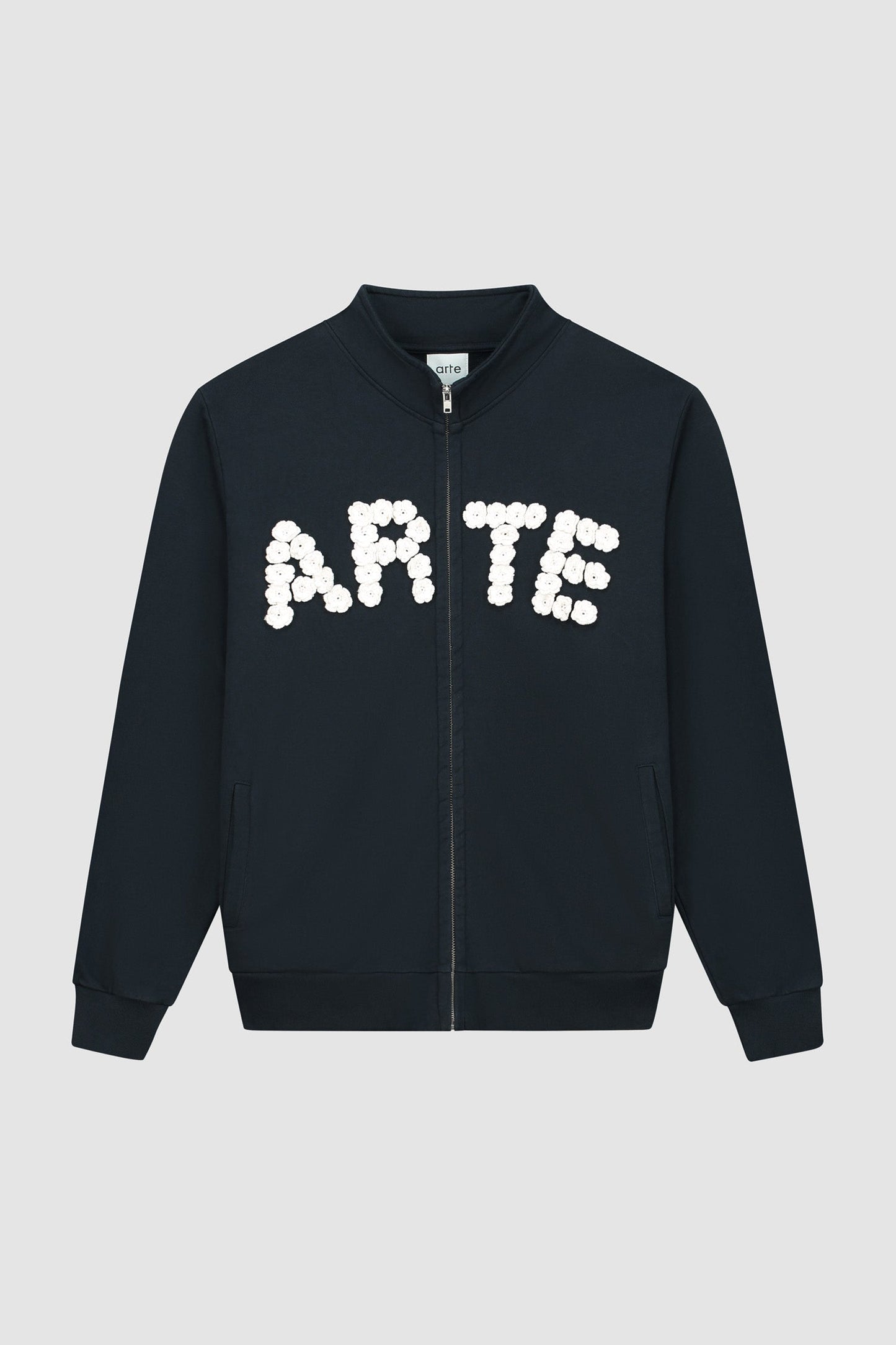 Veste à fleurs en crochet - Marine