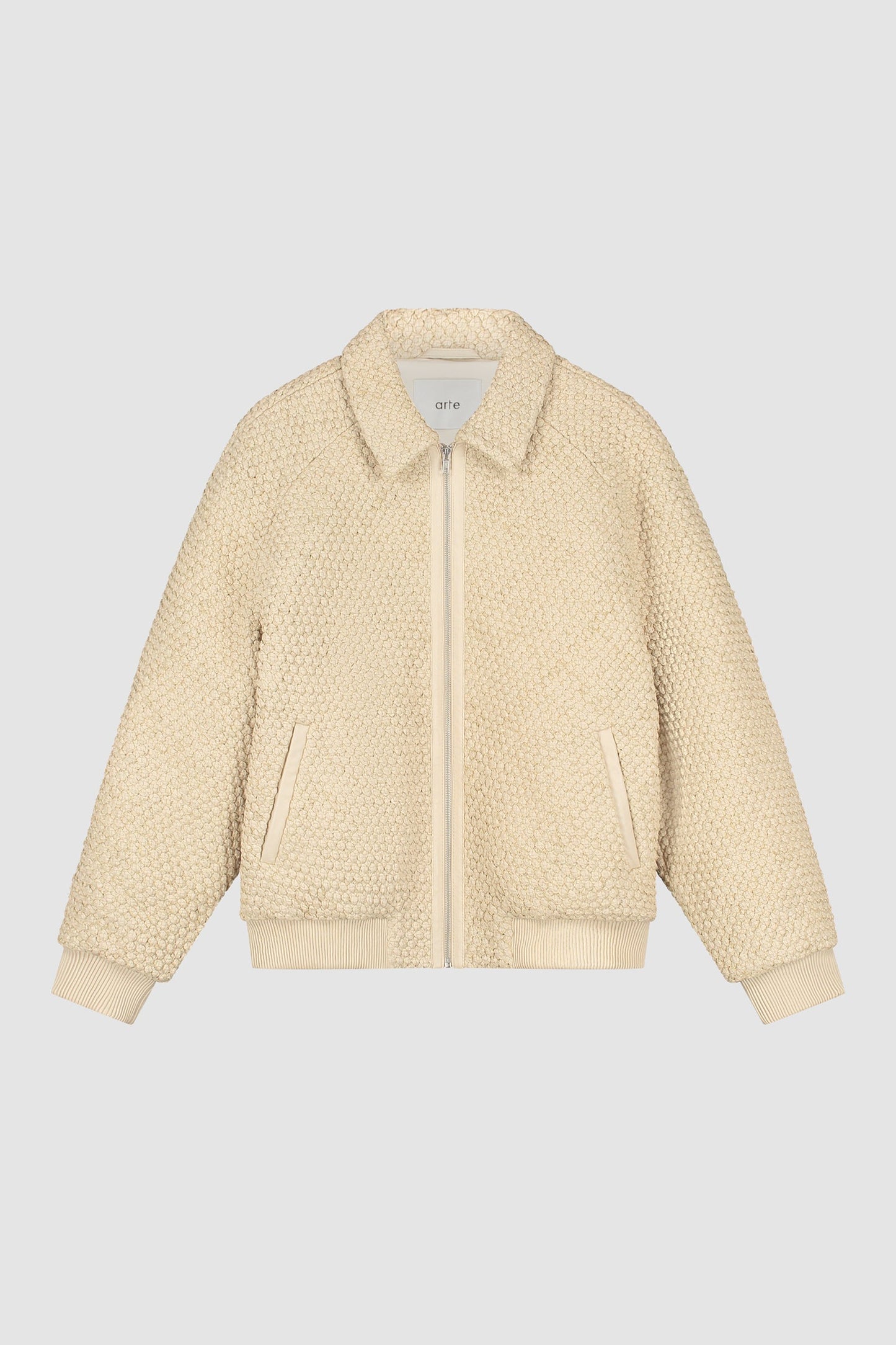 Veste en cuir tressé - Crème