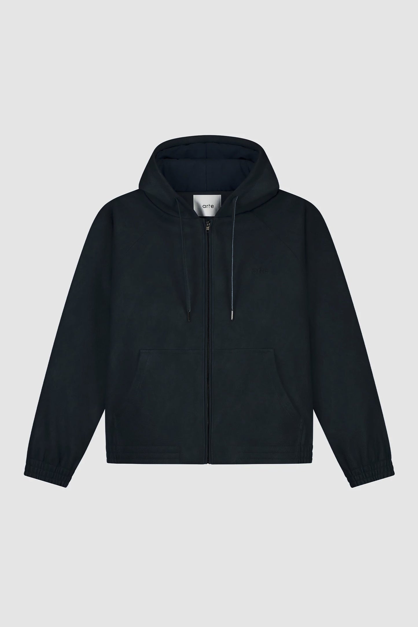 Veste à capuche en cuir - Marine