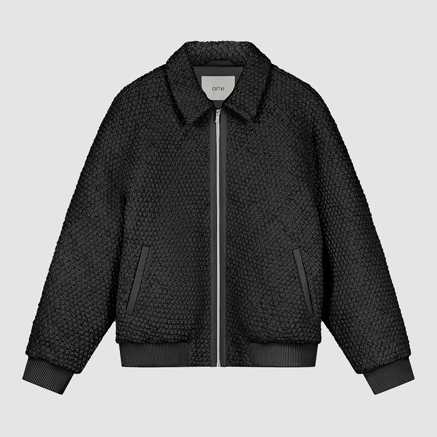 Veste en cuir tressé - Noir