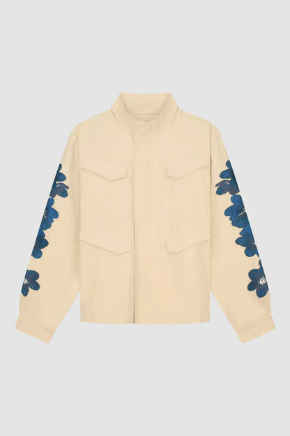 Veste brodée de fleurs - Crème