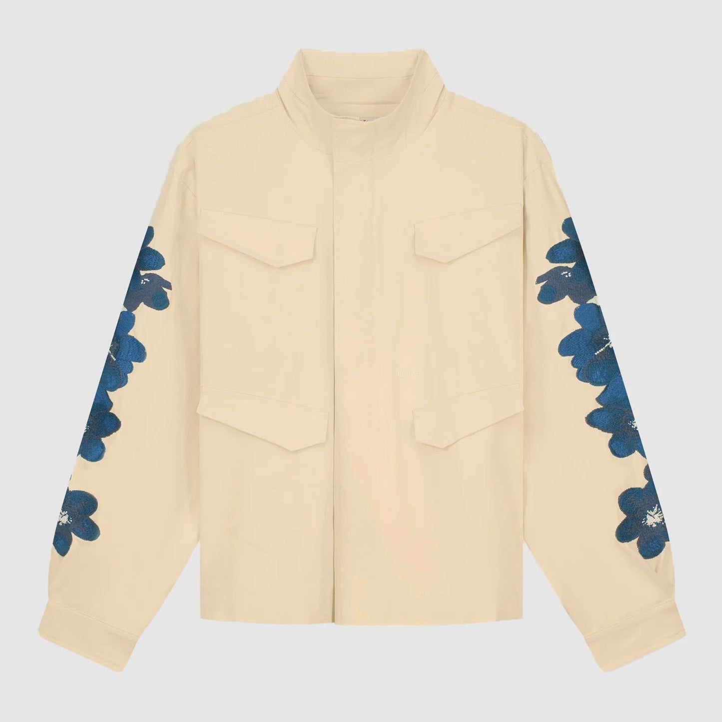 Veste brodée de fleurs - Crème