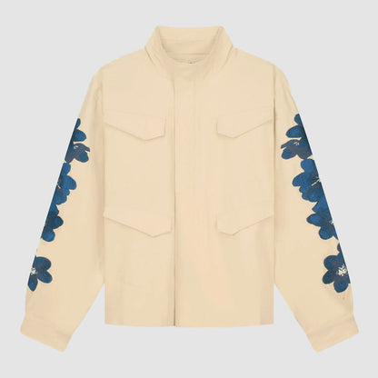 Veste brodée de fleurs - Crème