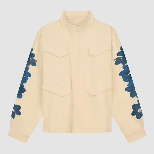 Veste brodée de fleurs - Crème