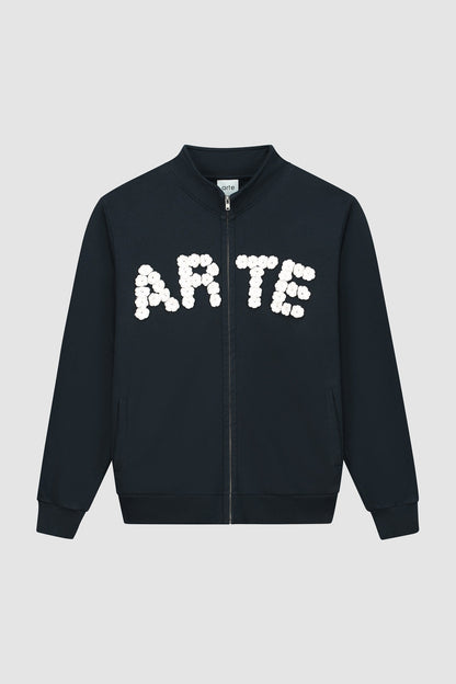 Veste à fleurs en crochet - Marine