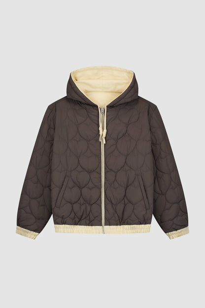 Veste à capuche réversible - Crème