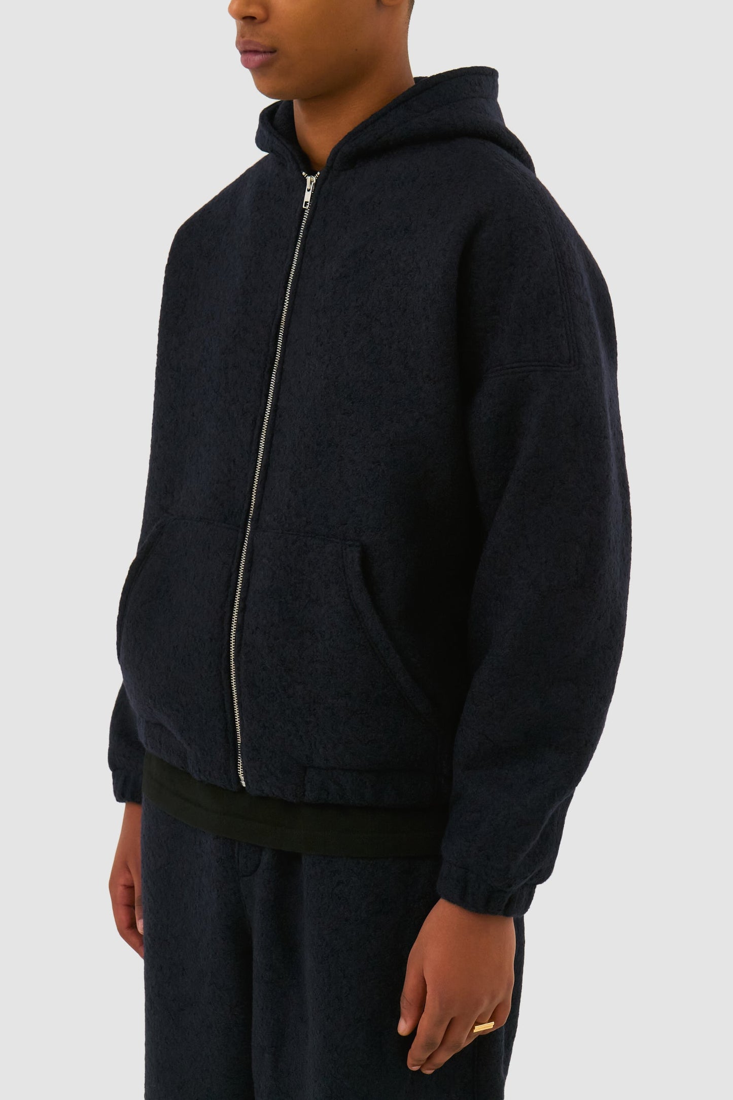 Veste à capuche en laine - Navy