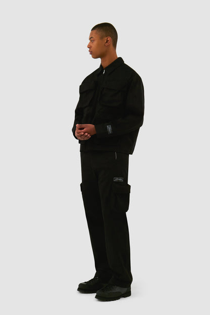 Veste en coton à poches 3D - Noir