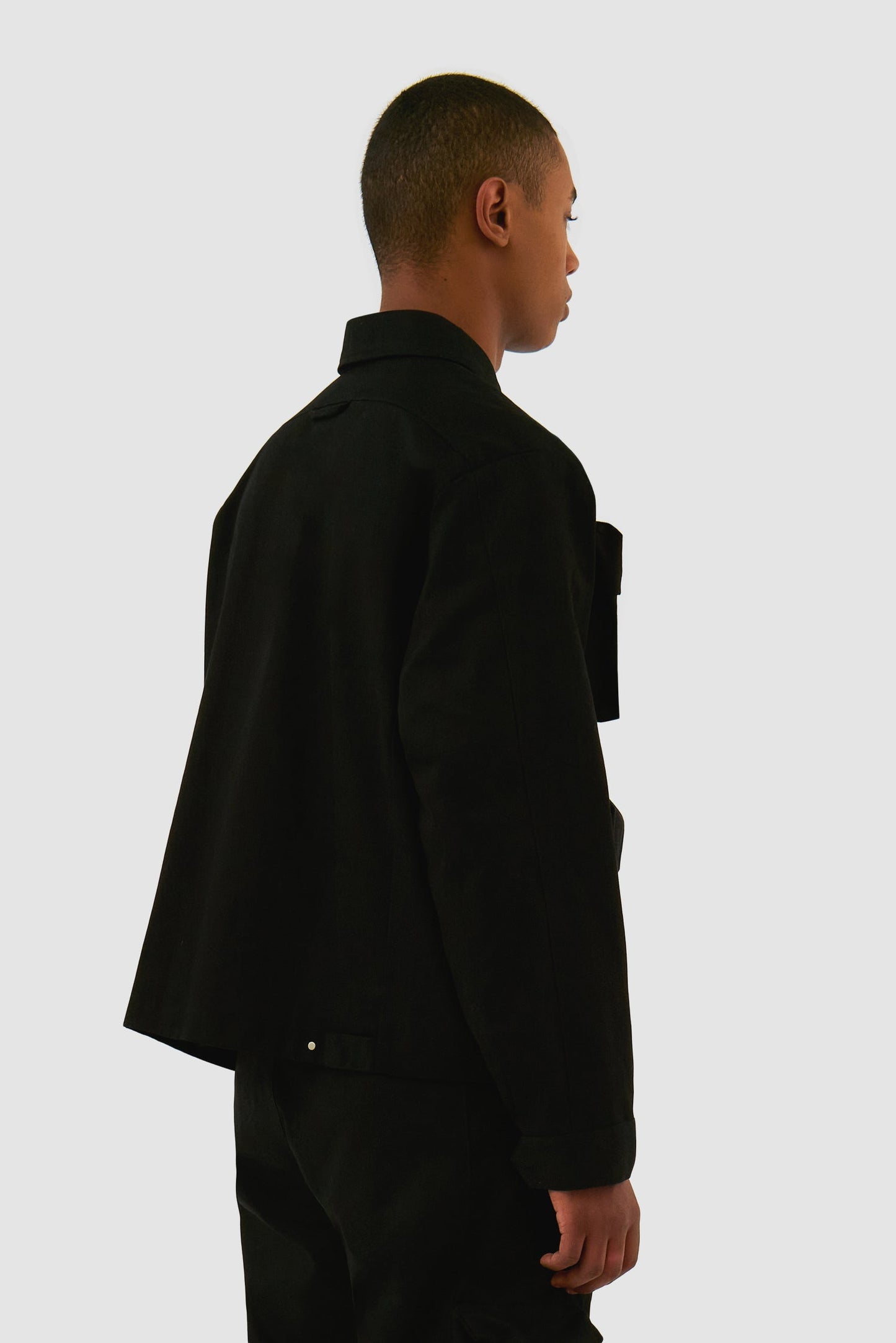 Veste en coton à poches 3D - Noir