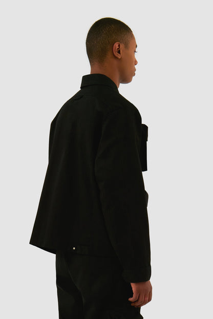 Veste en coton à poches 3D - Noir