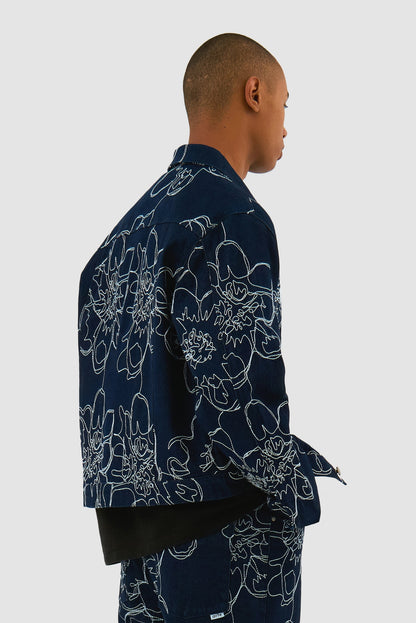 Veste brodée de fleurs
