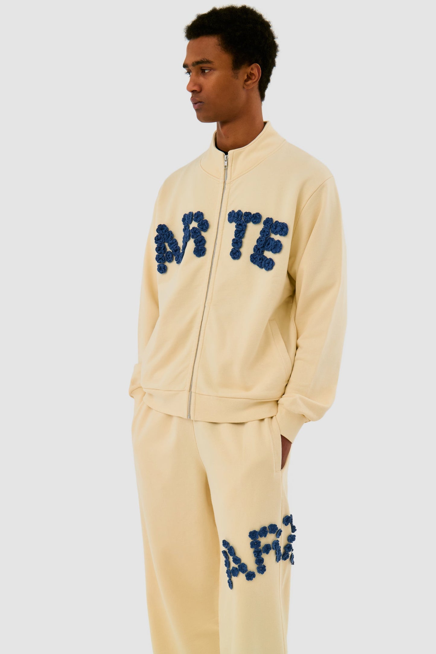 Veste à fleurs en crochet - Crème