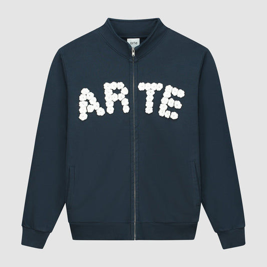 Veste à fleurs en crochet - Marine