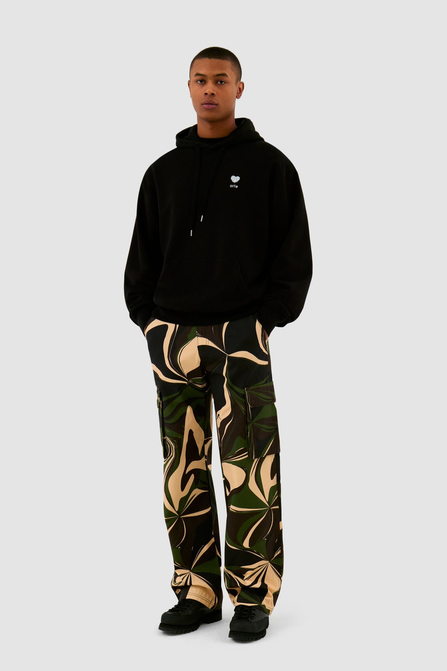 Sweat à capuche Heart Flower - Noir