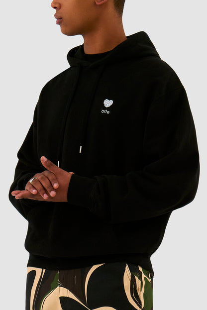 Sweat à capuche Heart Flower - Noir