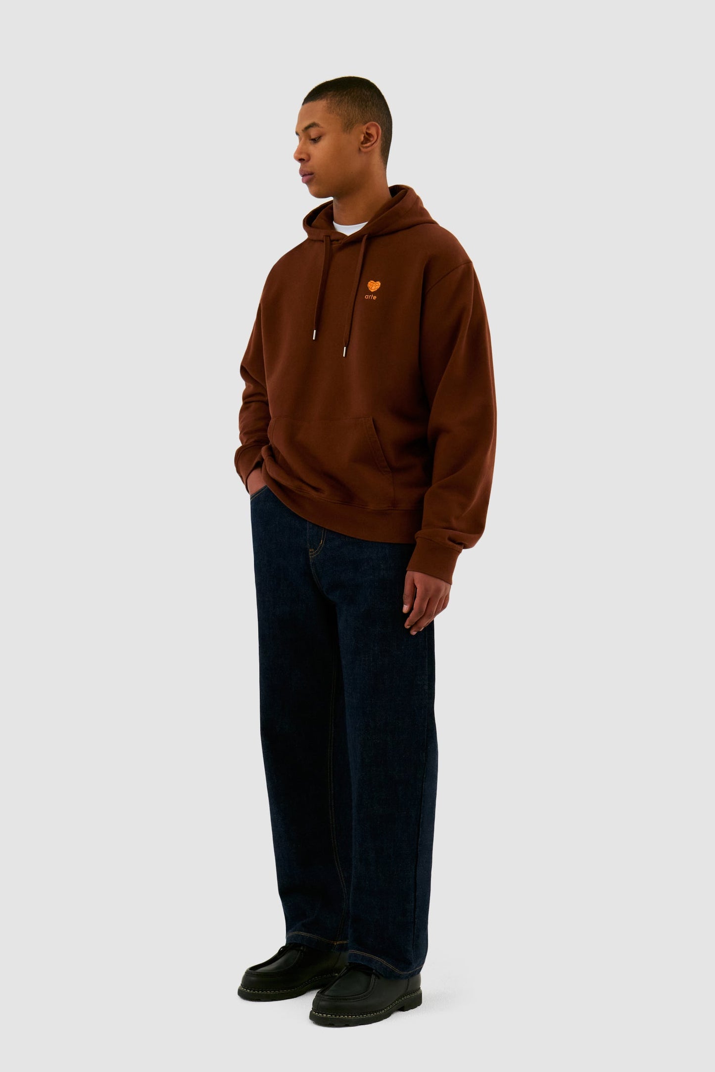 Sweat à capuche "Heart Flower" - Marron