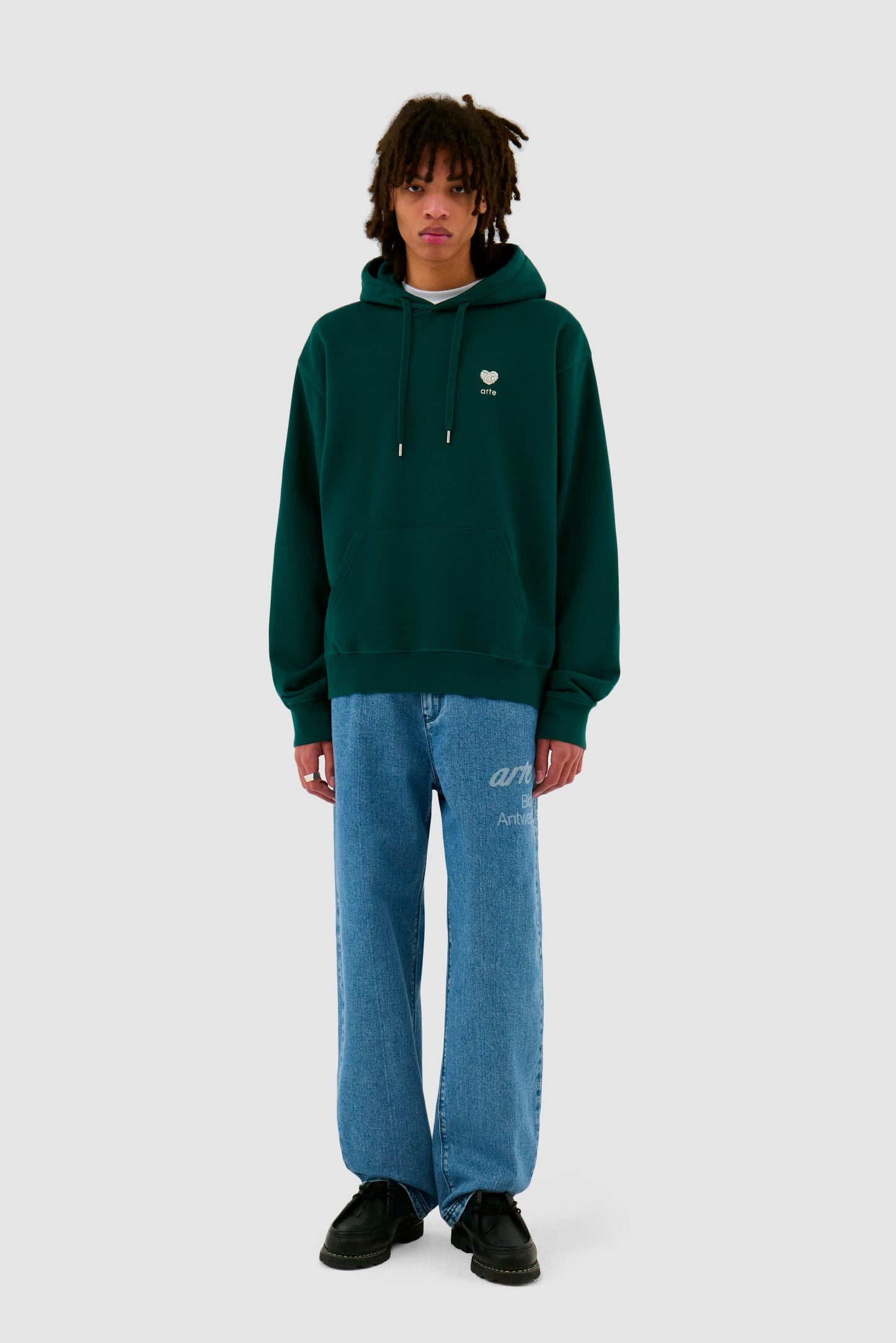 Sweat à capuche avec fleur en forme de cœur - Vert