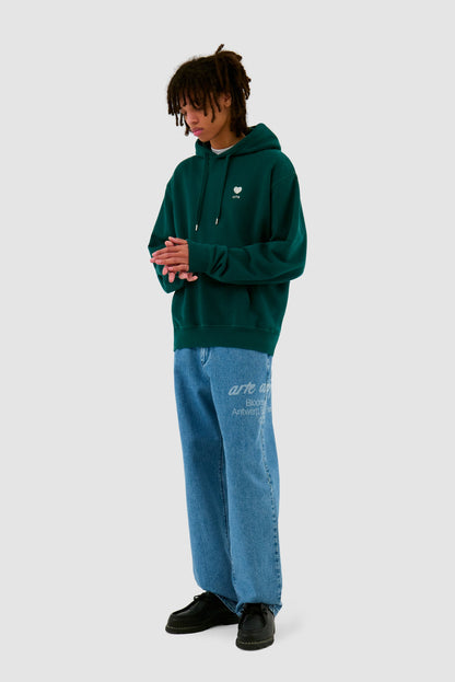 Sweat à capuche avec fleur en forme de cœur - Vert