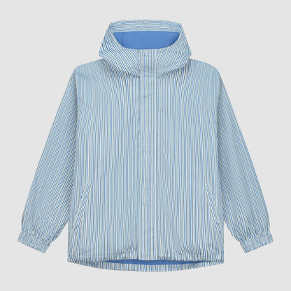 Veste technique rayée - Blanc/Bleu