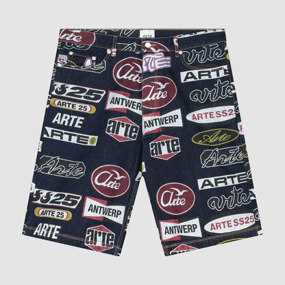 Short à imprimé allover - Denim foncé