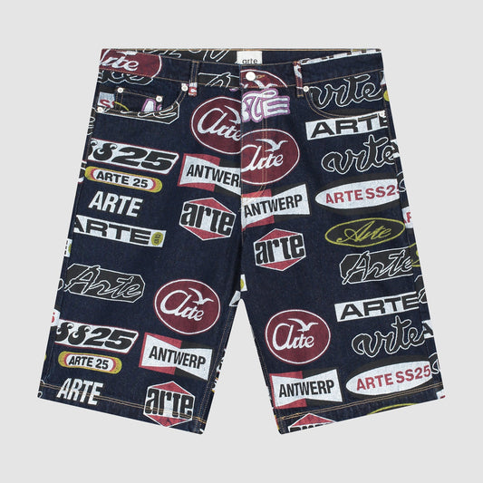 Short à imprimé allover - Denim foncé