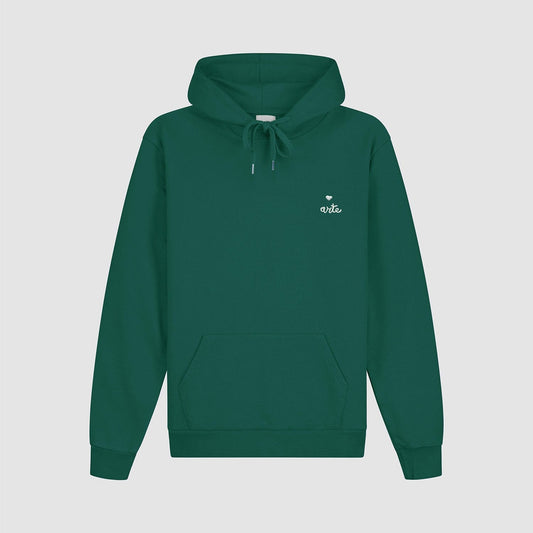 Sweat à capuche avec logo en forme de cœur - Vert