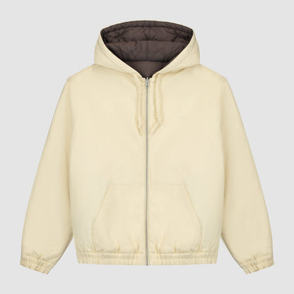 Veste à capuche réversible - Crème