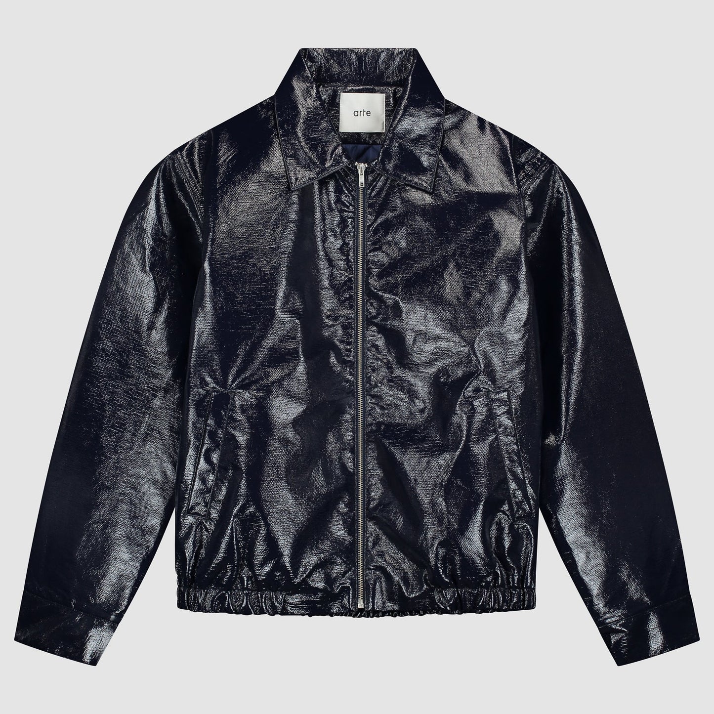 Veste en PU vernie - Marine