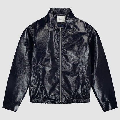 Veste en PU vernie - Marine