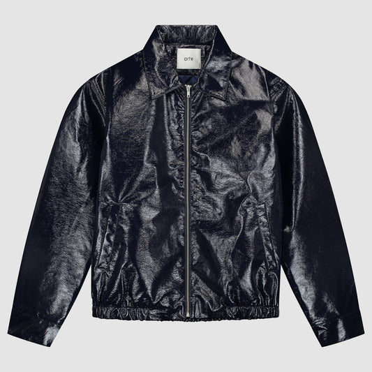 Veste en PU vernie - Marine