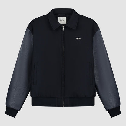 Blouson de survêtement à fleurs brodées - Marine