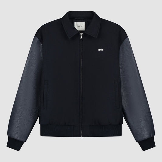 Blouson de survêtement à fleurs brodées - Marine