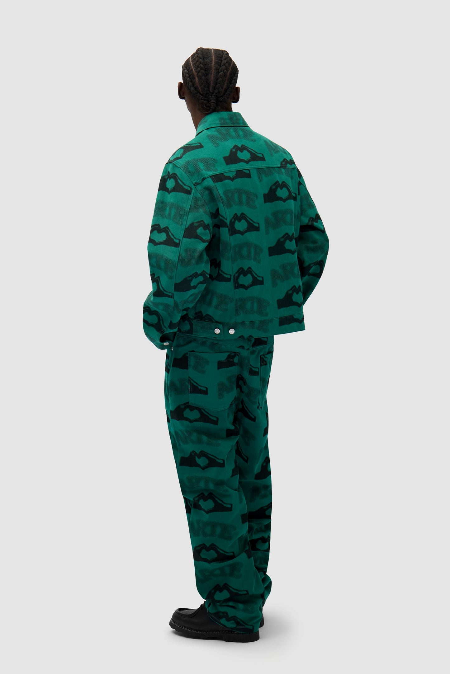 Veste imprimée en forme de cœur - Vert