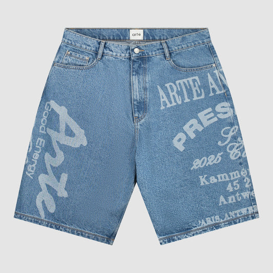 Arte - Short imprimé - Denim Bleach