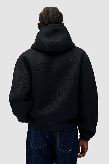 Veste à capuche en maille - Noir