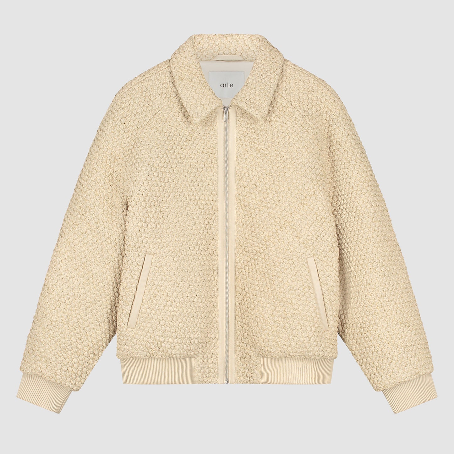 Veste en cuir tressé - Crème