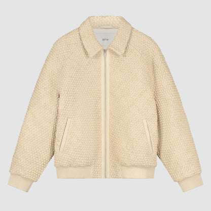 Veste en cuir tressé - Crème