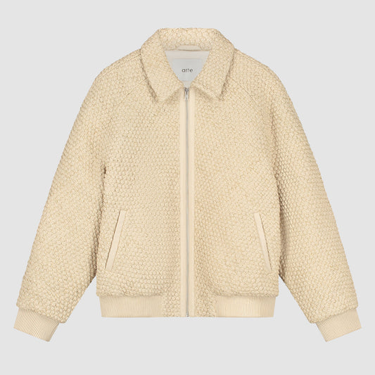 Veste en cuir tressé - Crème