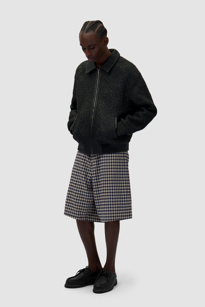 Veste en cuir tressé - Noir