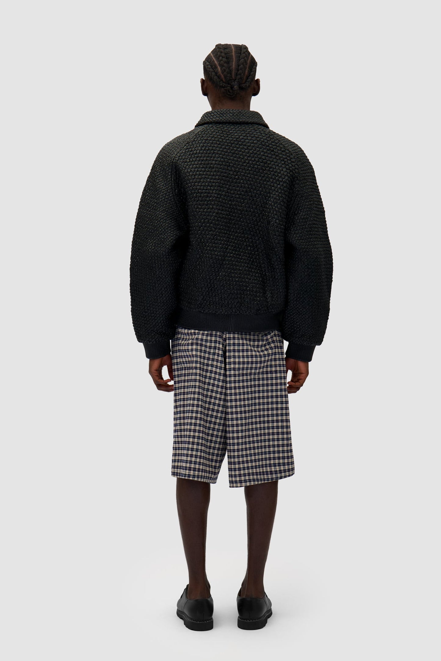 Veste en cuir tressé - Noir