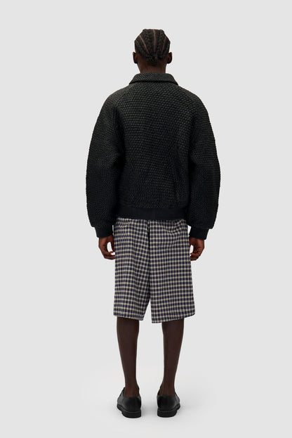 Veste en cuir tressé - Noir