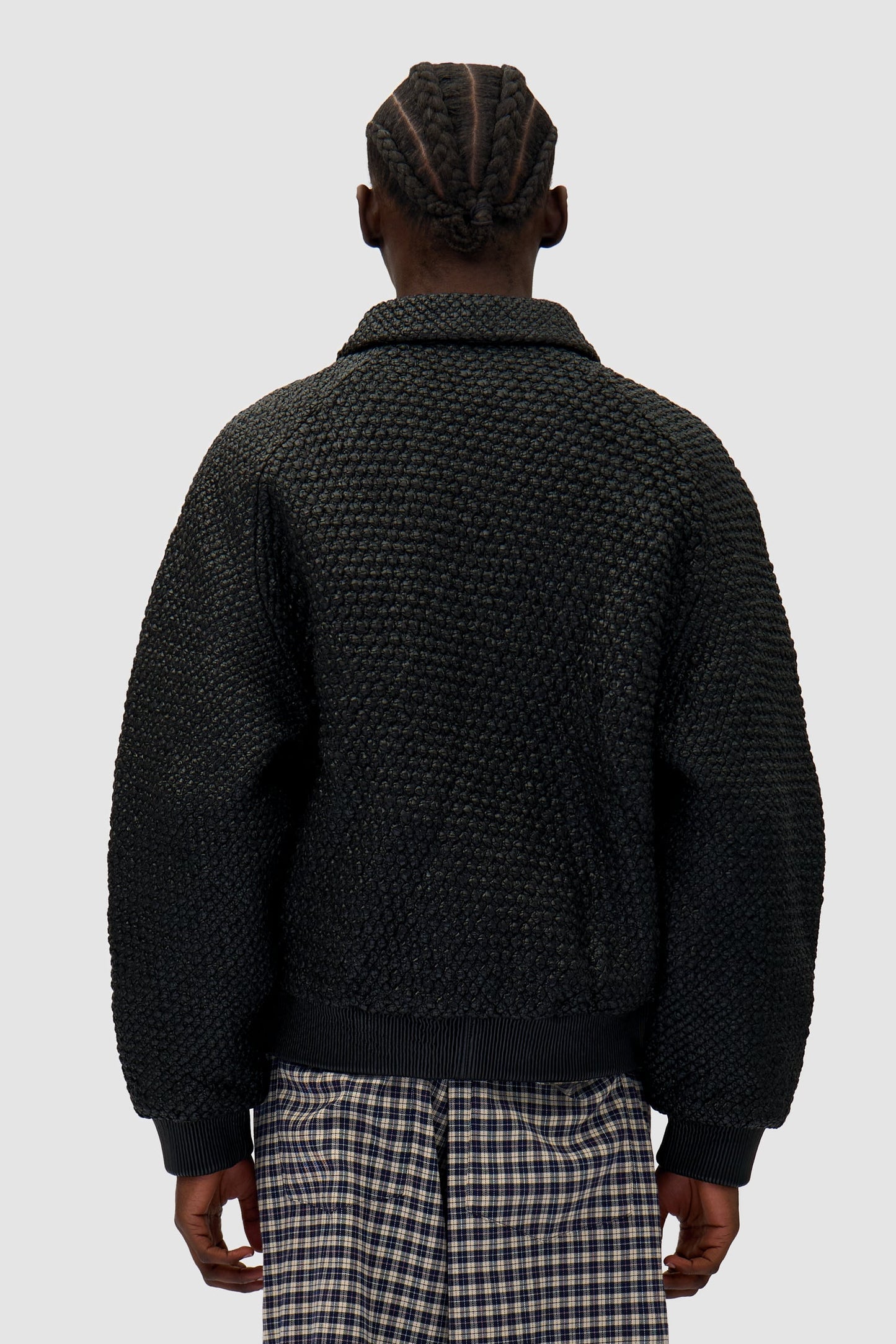 Veste en cuir tressé - Noir