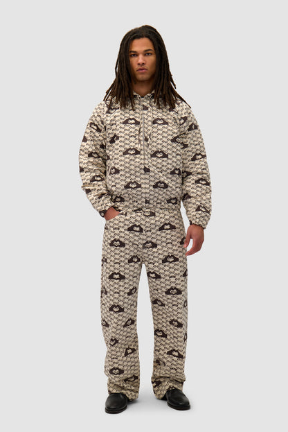 Veste imprimée en forme de cœur - crème/marron