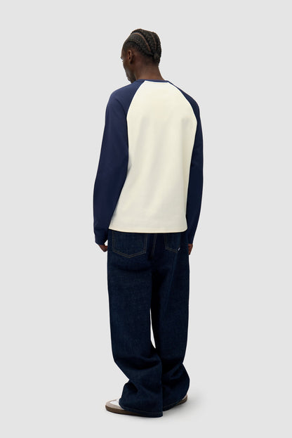 Manches longues avec Bird Logo - Marine/Crème