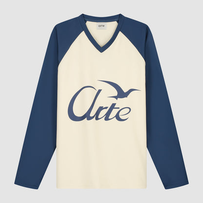 Manches longues avec Bird Logo - Marine/Crème