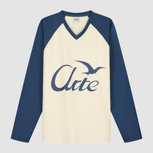 Manches longues avec Bird Logo - Marine/Crème