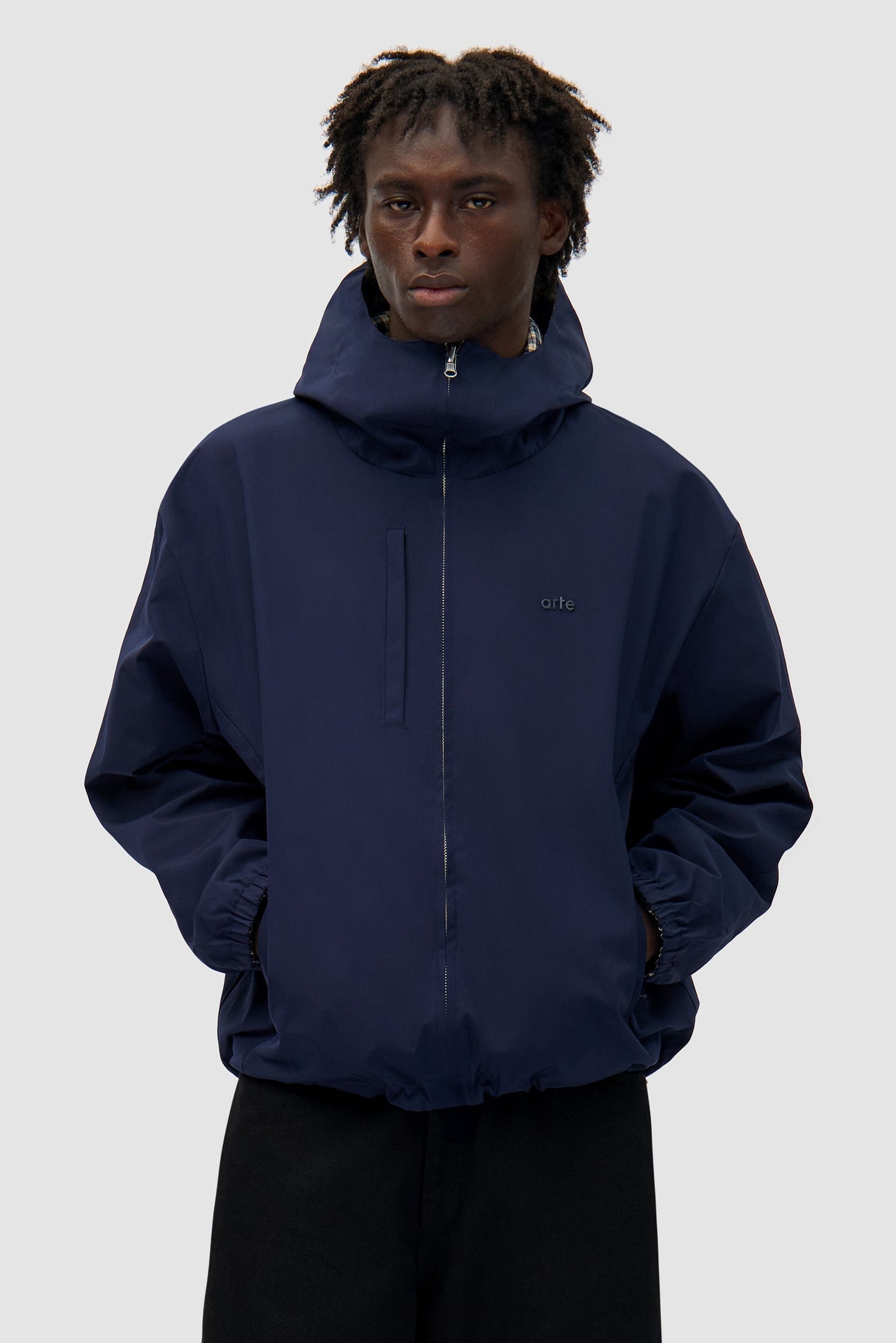 Veste technique réversible à carreaux - Navy/Plaid