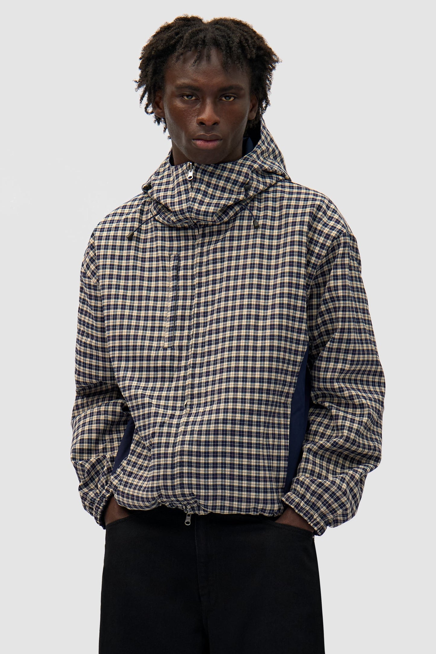 Veste technique réversible à carreaux - Navy/Plaid