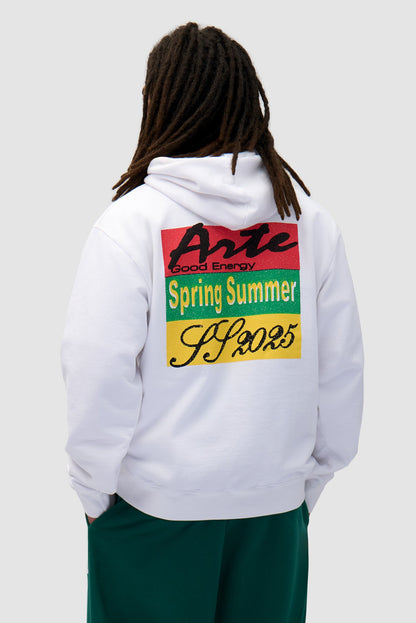 Sweat à capuche imprimé Energy - Blanc