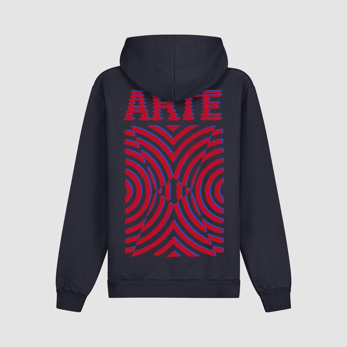 Sweat à capuche avec impression murale dans le dos - Navy